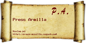 Press Armilla névjegykártya
